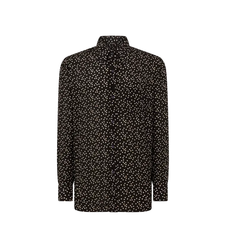 CREPE DE CHINE FLUID FIT SHIRT BLACK + WHITE online